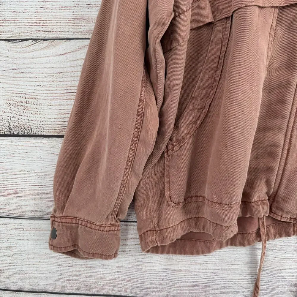 Lucky Brand Hooded Full Zip Jacket Womens Small Pink Super Soft‎